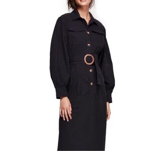 Free People | Audrey MIDI Shirtdress, Black SZ S